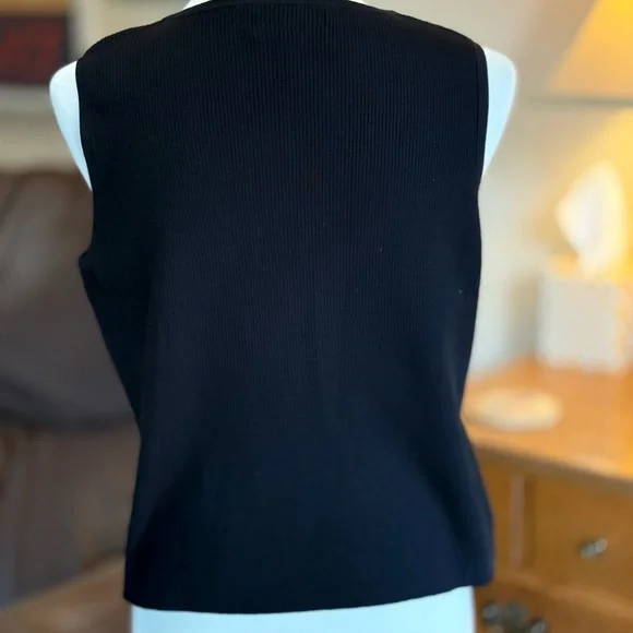 Coldwater Creek Rich Black Silk/Cotton Knit Shell - Picture 5 of 8